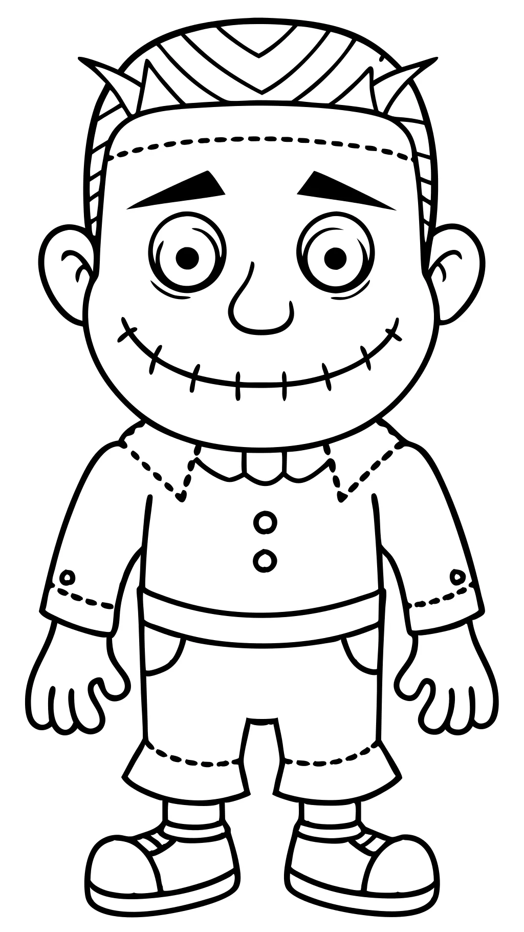 cute frankenstein coloring page